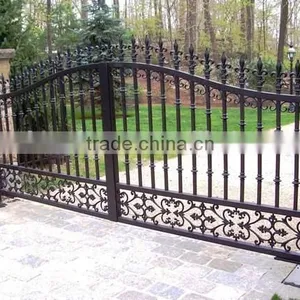 Metal Security Gate/ Garden Decorative Privacy Cast Aluminium Wrought Iron Fence and Gates in Stock thumbnail-4