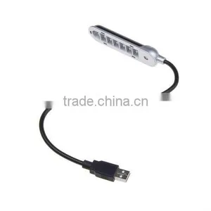 Metal Tube Flexible USB 7 LED Desk Reading Light Computer Light For PC Laptop thumbnail-1
