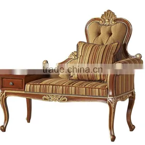 Antique Classic Palace Leisure Telephone Chair, Luxury Gold Painting Armed Chair, Sofa Wood Carving Living Room Furniture thumbnail-1