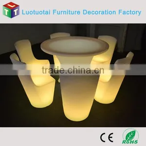 Waterproof PE Plastic Illuminated Led Bar Chairs Stool for Wedding and Event thumbnail-5