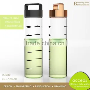 Microwave Mouth Blown Personalized Pyrex Glass Water Bottles thumbnail-1