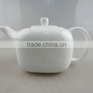 White Square Porcelain Tea Pot thumbnail-1