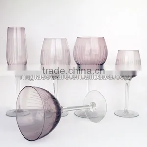 Purple Wine Glass With Clear Stem thumbnail-1