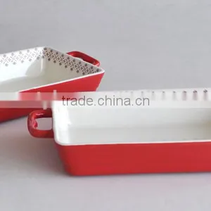 Set of 2pcs Ceramic Baker With Solid Color thumbnail-1