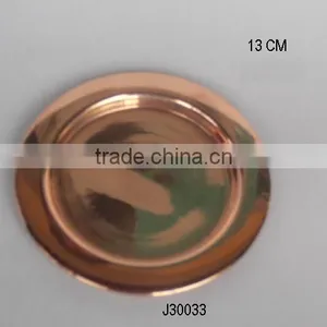 Plain Copper Plate Candle Holder With Flat Edge in Mirror Polish Also Available Mat thumbnail-1