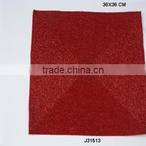 Square Red Glass Bead Place Mats With Patterns Other Colours Also Available thumbnail-1