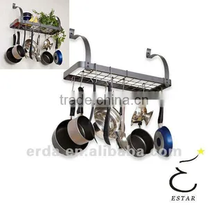 Hanging Pot and Pan Rack Kitchen Organizer Wall Racks thumbnail-1