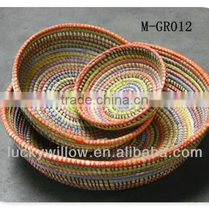 Wholesale Cheap 3 Piece Set Round Seagrass Basket & Straw Basket thumbnail-1