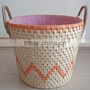Natural Maize Rope Customized Laundry Storage Proofing Basket Nesting for Home Decoration Corn Husk Rope Woven Basket thumbnail-5