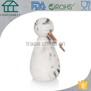 White Minimalist Concrete Woodpecker Ornament for Home Decor thumbnail-2
