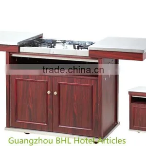 Restaurant Mobile Cooking Trolley With Stainless Steel Platform thumbnail-1