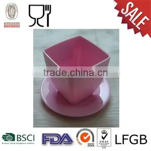 Square Melamine Flower Pot With Pink Color thumbnail-1