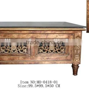 MO-0418-01 Antique Furniture Square Coffee Table for Decor thumbnail-1