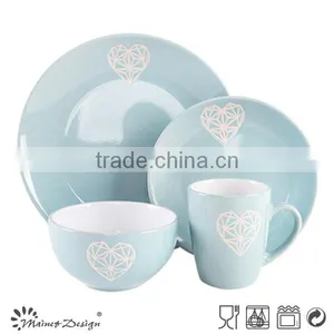 China Ceramic Diamond Heart Emboss Dinnerware Set thumbnail-1