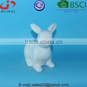 BSCI Audit Factory EASTER Rabbit Figurines Small Grey/white Porcelain Ceramic Rabbit, Easter Bunny thumbnail-2