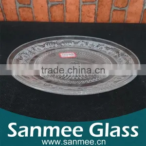 Elegant Beaded Round Glass Plate Clear Glass Charger Plates Wholesale thumbnail-1