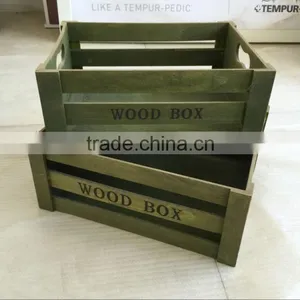 Green Color Plywood Wooden Crate for Milk and Friut thumbnail-3