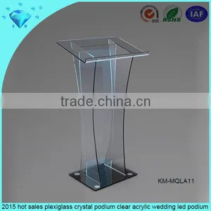 2015 Hot Sales Plexiglass Crystal Podium Clear Acrylic Wedding Led Podium thumbnail-1