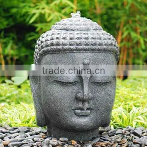 Carved Antique Granite Stone Buddha Head Sculpture for Sale thumbnail-1