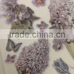 Purple Colorway Tulip & Butterfly Design Sticker, Classic Decorative Shinny Glitter Sticker thumbnail-4