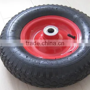 China Heavy Duty Hand Truck Steel Rim Rubber Wheel Tire thumbnail-2