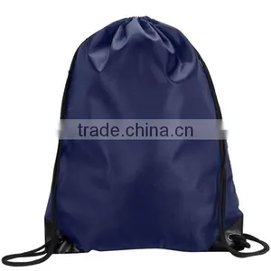 Black Nylon Drawstring Bag, Knapsack, Backpack. thumbnail-6