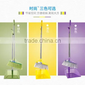 L00086 2017 Factory Wholesale Household Duo-Pan Dustpan & Lobby Broom Combo Superior Performance Broom & Dust Pan Set thumbnail-3