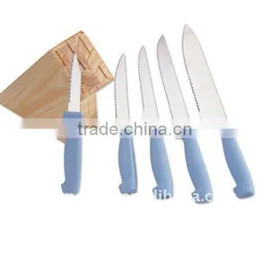6pcs /set Stainless Steel Kitchen Knife With Wooden Block , PP Handle thumbnail-1