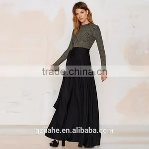 Jiahe Factory Latest JH7017 Fashion Long Skirt Design Sexy Slim Ladies High Side Slit Design Summer Maxi Skirt for Ladies thumbnail-2