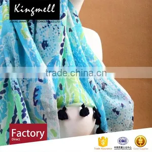 Custom Design Digital Print Silk&Cashmere Scarf for Female thumbnail-1