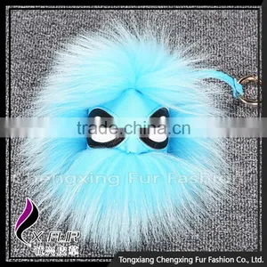 CX-R-48D Long Hair Fashion Cheap Genuine Raccoon Fur Keyring thumbnail-5