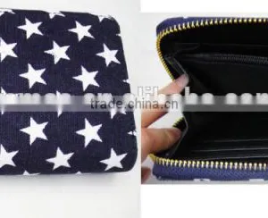 Fashion Lady Latest Cotton Canvas Print Dog Animal Star Wallet thumbnail-3