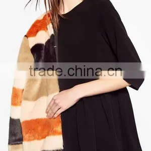 Runwaylover EY2367B 2017 Ladies Nine Point Sleeve Pure Color Blouse thumbnail-6