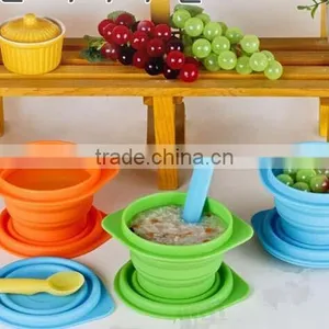 OEM, Many Colors,Silicone Baby Suction Bowls With Lid,kids Silicone Bowl thumbnail-2