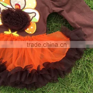 2015 Baby Toddler Girls Children Tutu Romper Girls Thanksgiving Romper Turky Romper Girls Lace Tutu Romper Necklace and Headband thumbnail-3