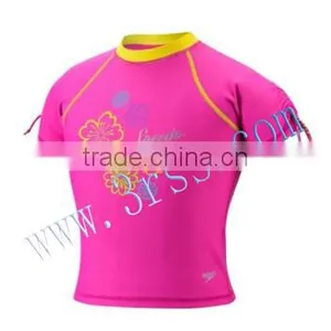 2014 Girl's Pink Short Sleeve Rash t Shirt thumbnail-1