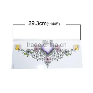 Paper Removable Waterproof Sternum Sticker Body Art Multicolor Flower Leaves Pattern Heart Temporary Tattoo Custom thumbnail-4