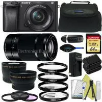 Sony Alpha A6300 Mirrorless Digital Camera With 16-50mm Lens + Sony E-Mount 55-210mm F 4.5-6.3 Lens thumbnail-1