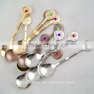 Electroplate Vintage Coffee Spoon Ice Crea Spoon/hy Zinc Alloy Creative Spoon and Fork /fancy Dessert Spoon Tableware thumbnail-6