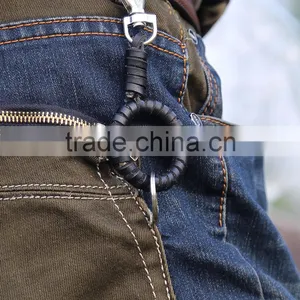Punk Men PU Leather Keyring Keychain Key Ring Chain Keyfob,Llavero thumbnail-5