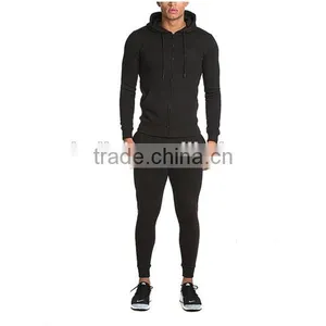 Tapered Mens Tracksuit Gym Sportswear Fitted Blank Traning Tracksuits Wholesale thumbnail-1