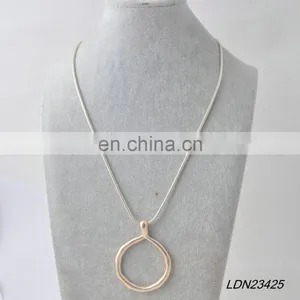 Simple Circle With Pole-chain Worn Silver Necklace thumbnail-1
