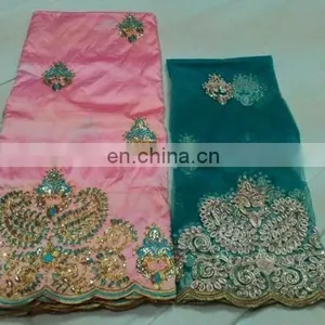 Baby Pink 100% Raw Silk George Fabric Wrappers With Matching Blouse SM0081 thumbnail-1