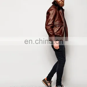 Leather Jacket Fashion, Leather Fashion Jackets, Leather Men Jacket Fashion Fur Hooded thumbnail-4
