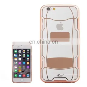Sports Car Pattern Plating & Acrylic Combination Case for IPhone 6(Coffee thumbnail-1