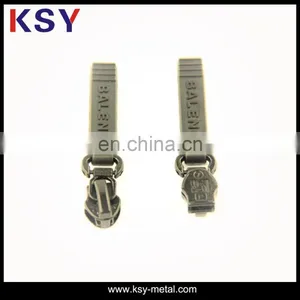 Factory Direct Metal Zipper Pull With Raised Logo on Front and Back thumbnail-2