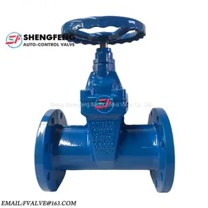 DIN3302 F5 PN16 Cast Iron Water Sluice Resilient Seat Wedge Gate Valve thumbnail-1