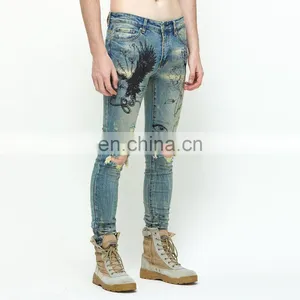 DiZNEW Wholesale High Quality Men Painted Jeans Paint for Men thumbnail-2