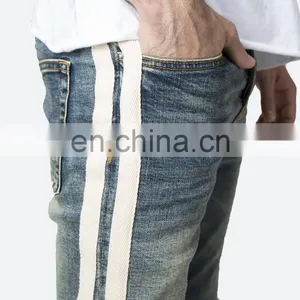 DiZNEW FABRICS CUSTOM WHITE SKINNY TRACK PANT JEANS FOR MEN thumbnail-6