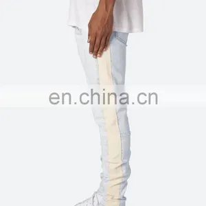 DiZNEW White Mens Wholesale Track Scratch Denim Jeans Pants For Men thumbnail-5